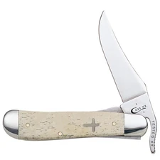 CASE XX KNIVES SMOOTH NATURAL BONE RUSSLOCK W/CROSS SHIELD 61953L SS (22588) POC