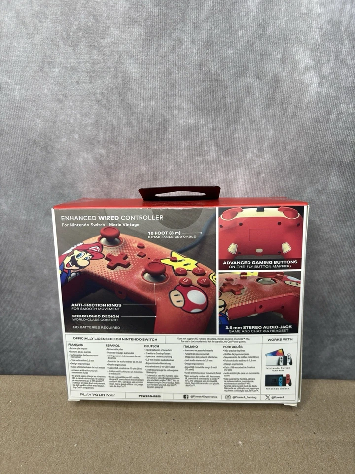 Nintendo Switch Red/Gold Super Mario Edition Wired Remote New - Image 3 of 4
