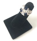 Vintage Signed 925 Sterling Silver Black & White Enamel Flowers Ring Size 7.25 — photo 1