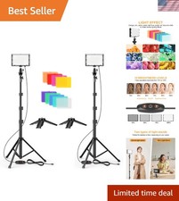 Led Photography Lighting Kit, 2 Pcs Dimmable Continuous Portable Studio Light...