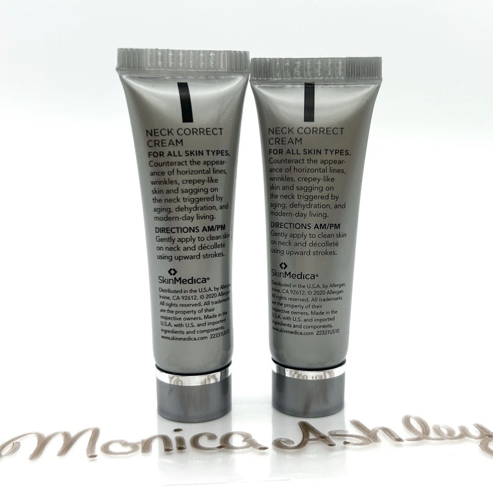 Juego de 2 SkinMedica Crema Correcta Cuello Mini Muestra 2g/.07 Oz Cada una, Nueva y Sellada Foto 2 de 4