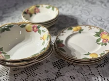 Johnson Brothers Peachbloom 12-Pc Set: 4/5” Berry Bowls, 4/6” Plates 4/7” Bowls