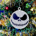 5 Pcs Jack Skellington Mosaic Christmas Tree Ornaments – Plastic Holiday Decor