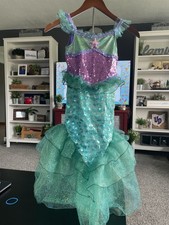 Little Girl Mermaid Costume Size 4-6 Twill Sequins Sparkle