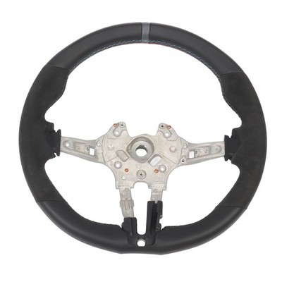 V2 Flat Bottom Nappa Suede Steering Wheel With Finger Ridges Replacement For HOT
