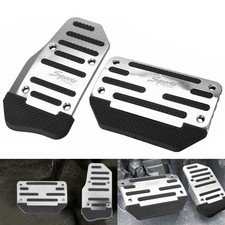 2X Non-Slip Brake Gas Automatic Foot Pedal Cover Pad Car Accessories Silve EOA