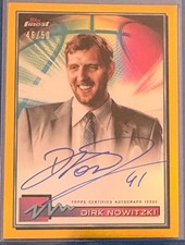🔥2021 Topps Finest Autograph Gold Refractor #FA-DN ~ DIRK NOWITZKI /50 Auto!
