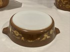 Early American Pyrex Casserole Dishes 9 Pc Set Brown and Gold Vintage Nice Set — photo 7