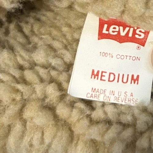 Chaqueta vaquera vintage Levi's plateada azul forrada Sherpa talla mediana hecha en EE. UU. Foto 3 de 4