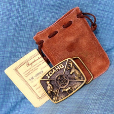 Idaho Wildlife State Seal Belt Buckle RC Brass Vtg Heritage Mint Ltd .GMP870