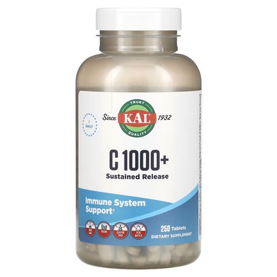 2 X KAL, C 1000+ Sustained Release, 250 Tablets-Worldwide