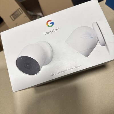 Google Nest Security Indoor Outdoor Cameras G3AL9 (Snow) 2-Pack Sealed