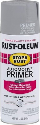 Rust-Oleum 2081830 Stops Rust Automotive Primer Spray, 12 oz, Flat Light Gray