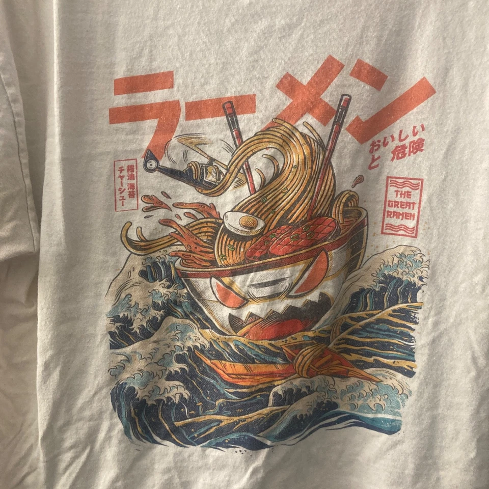 Camiseta The Great Ramen Of Kanagawa Japón de Threadless, Para Hombre Grande, Crema Foto 3 de 4