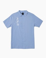 RVCA Men's OKAPI SOLID S/S Woven Shirt - DJB - Medium - NWT