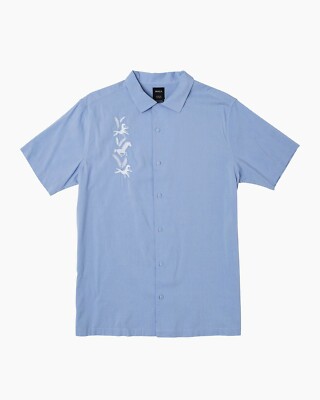 RVCA Men's OKAPI SOLID S/S Woven Shirt - DJB - Medium - NWT