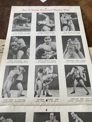1955 Lou Thesz NWA Wrestling Calendar National Champion Vintage Buddy Rogers - Picture 5 of 8