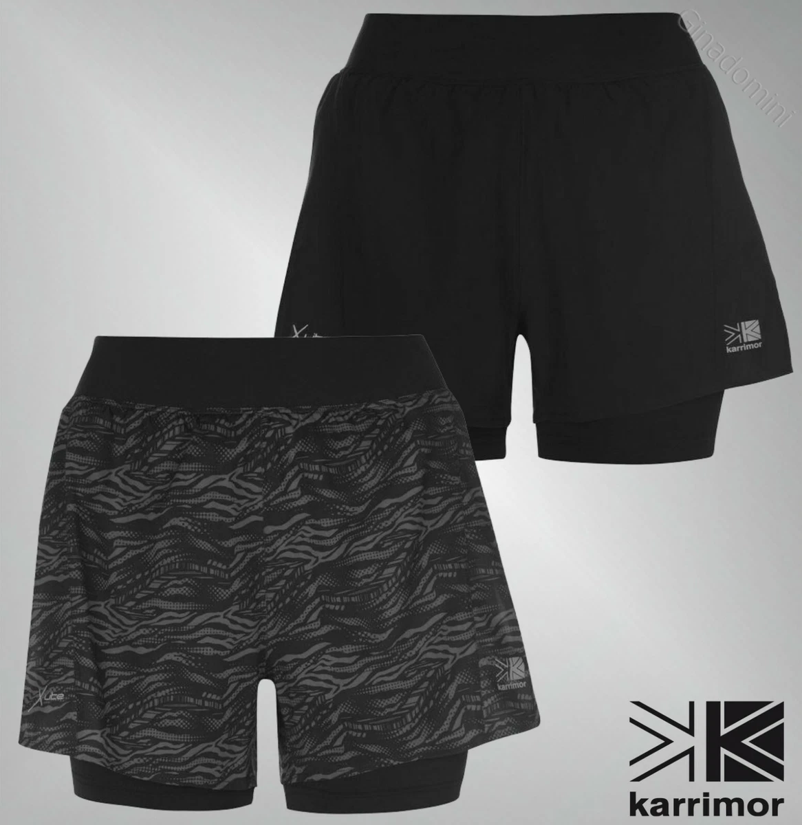 Ladies Karrimor Breathable X Lite Comfortable 2 in 1 Shorts Sizes 8 16