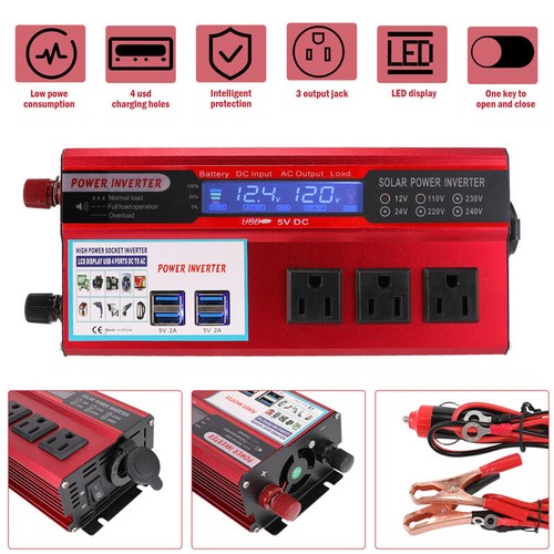 Inversor de energía para automóvil de 7000 W CC 12 V a CA 110 V 220 V onda sinusoidal convertidor solar LCD - Imagen 50 de 191