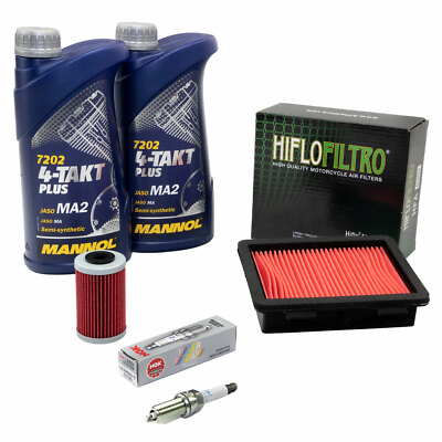 Wartungspaket Öl 2L für KTM Duke 390 125 17-21 Luftfilter+Ölfilter+Zündkerze