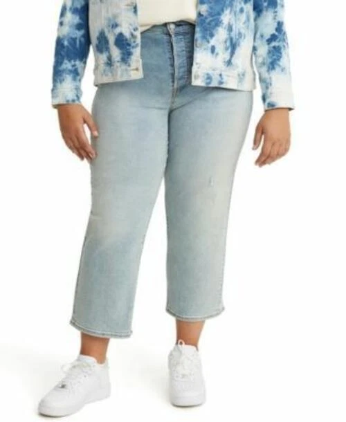 MSRP 70 Levis Plus Size Ribcage Straight Leg Jeans Blue Size 22W