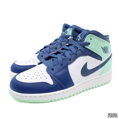 Nike Air Jordan 1 Mid GS Mystic Navy Mint Foam 554725-413 | eBay