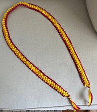 Red Yellow Satin Double Ribbon Open Graduation Lei