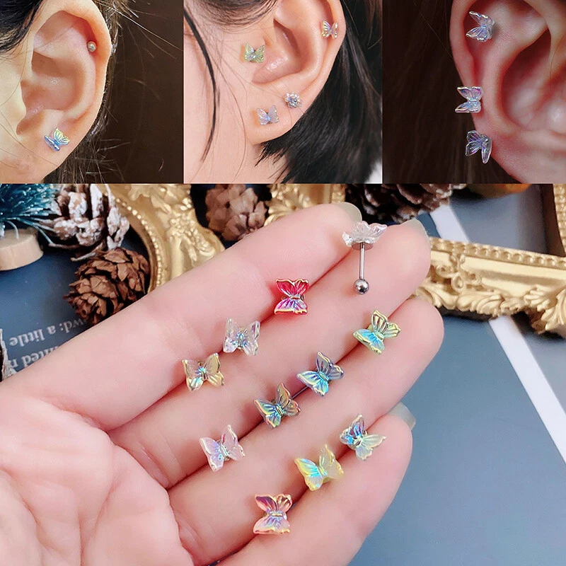 Titanium butterfly earrings deals