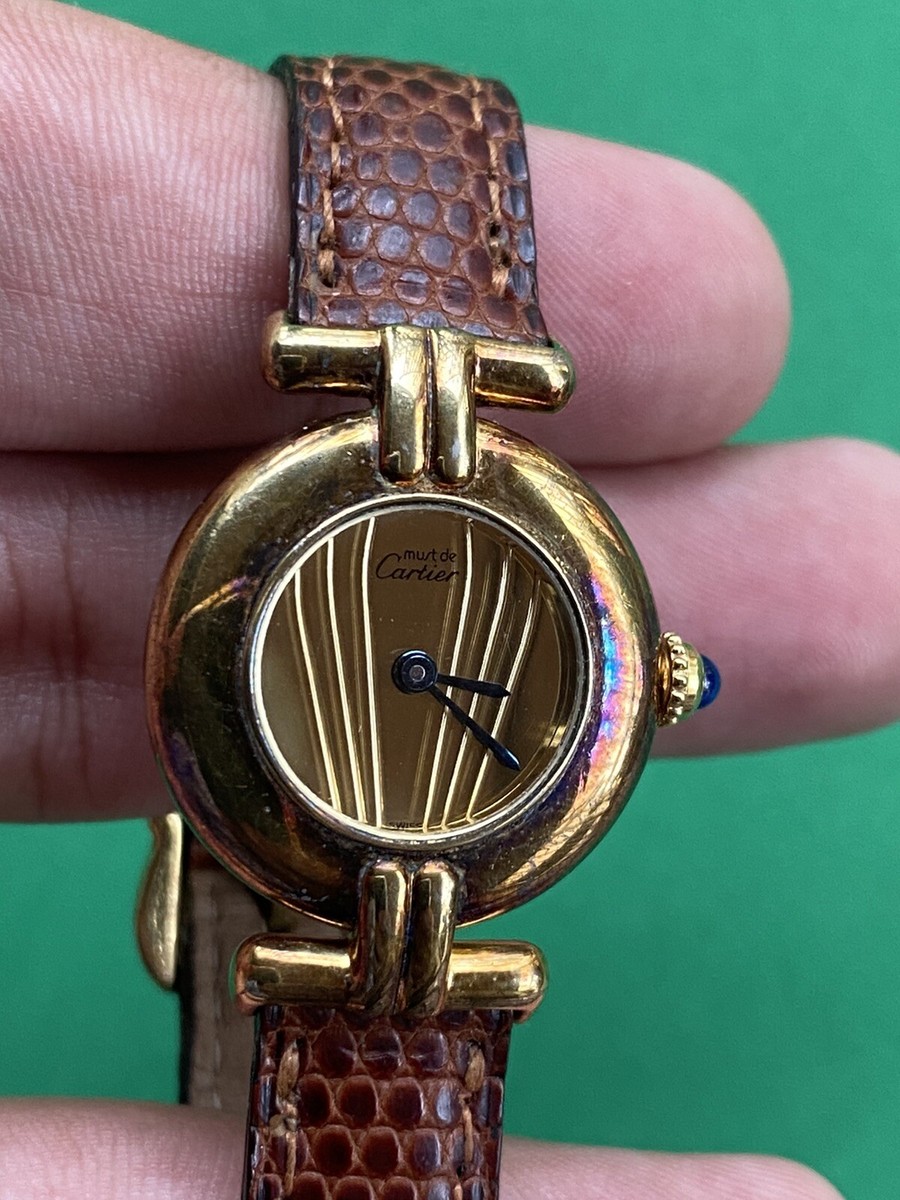 Must de Cartier Colisee Plaquet Or Ladies Watch Quartz 24mm