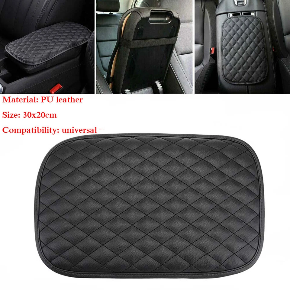 1x Funda Almohadilla Reposabrazos Coche Consola Central Automática Caja Cuero PU Cojín Mat S Foto 2 de 4