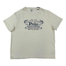  MINOR DEFECT Polo Ralph Lauren Short Sleeve Crew T-Shirt - Cream - Size: XXL