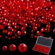 Crystal Glass Beads for Jewelry Making, 500 Pcs Assorted Crystal Beads Bulk