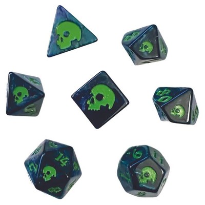 Polyhedral RPG Sets Blue and Turquoise Creeping Slime (7)