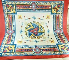 Vintage Bandana Scarf Southwestern Thunderbird Design Cotton Blend USA NOS