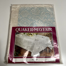 Vintage Quaker-Mayfair Lace Oblong Natural Tablecloth 52"x70" Valley Rose SEALED