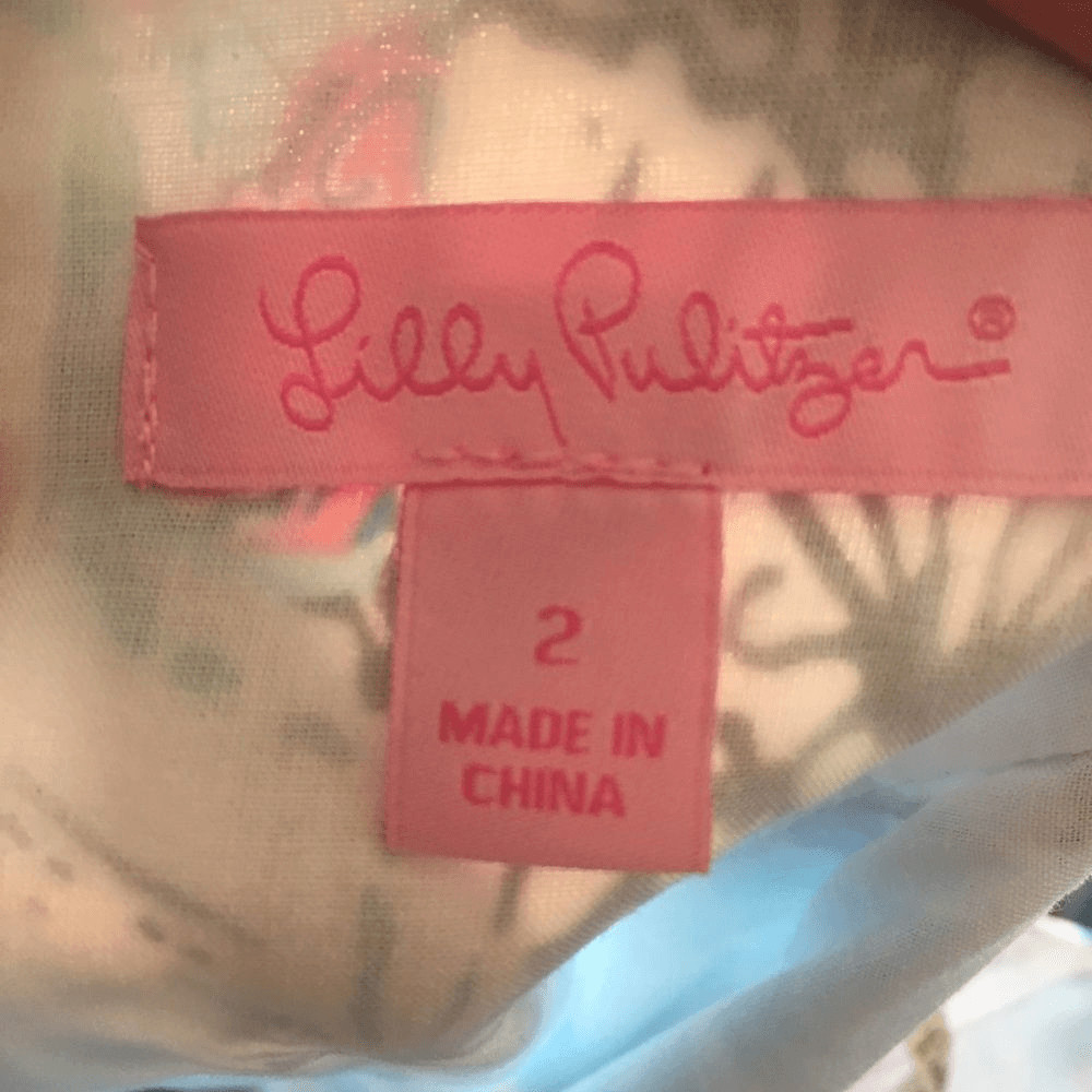 Lilly Pulitzer patchwork shift with lace placket - image 4