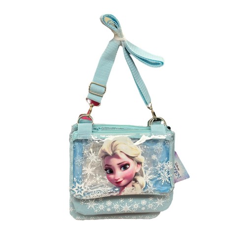 Disney Frozen Elsa Messenger Shoulder Purse Bag 9" - blue with Adjustable Strap - Picture 2 of 11