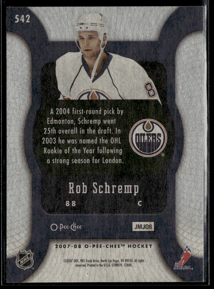 2007-08 O-Pee-Chee Rob Schremp Rookie #542 - Image 2 of 2
