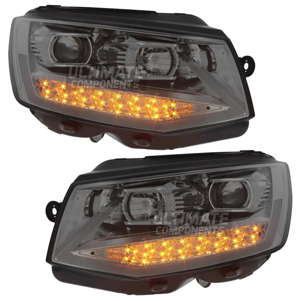 Headlights VW Transporter T6 Van Projector DRL 2015-2020 LED Flashers 1 Pair - Image 3 of 4