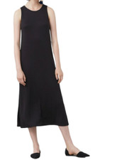 Mango Side slit long dress Black Size UK 12 rrp £31 DH191 DD 19