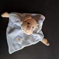 Sterntaler Kuscheltuch Schnuffeltuch Hund Harry beige Rassel im Kopf blau