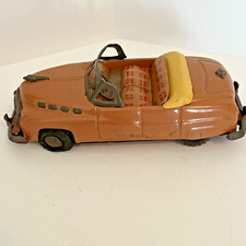 Japan friction light brown Buick toy car plaid interior 8.5"