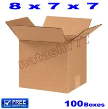 100 - 8x7x7 Cardboard Boxes 32-ECT Mailing Packing Shipping Corrugated Carton