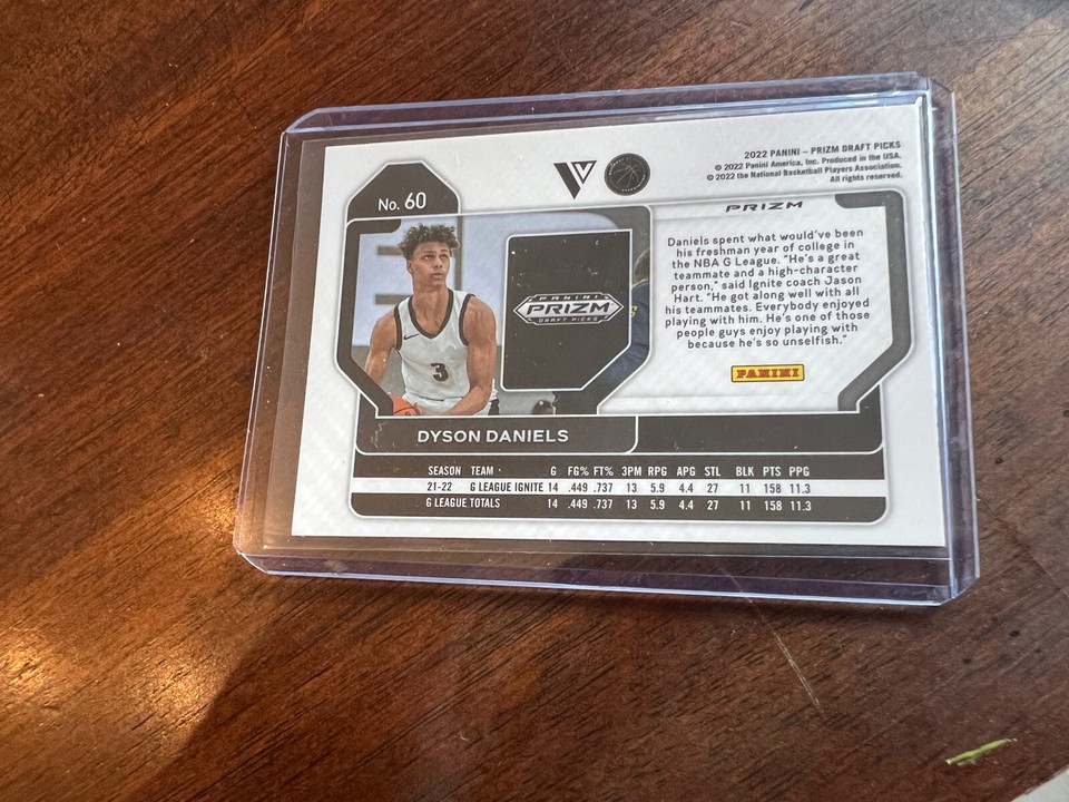 2022 Panini Prizm Draft Picks White SPARKLE 60 DYSON DANIELS SSP RC 2022-panini-prizm-draft-picks-white-sparkle-60-dyson-daniels-ssp-rc