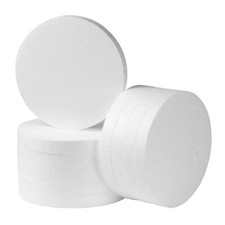 Polystyrene Foam Circles for Crafts 6 Inch 10-Pack 1" Thick White Discs