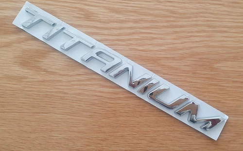 3D Metal TITANIUM Letter Logo Car Rear Boot Badge Emblem Sticker For FORD Fiesta