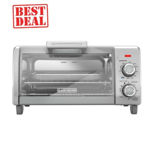 BLACK+DECKER Crisp ‘N Bake Air Fry 4-Slice Toaster Oven, TO1787SS -Free Shipping - Picture 1 of 8