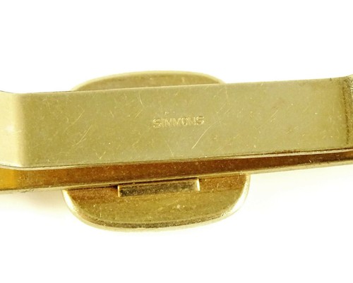 Simmons Vintage Tie Bar Clip Smokey Mother of Pearl Art Deco Style - Picture 3 of 3