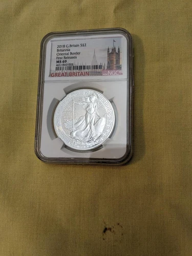 2018 Great Britain 2 Pound Britannnia, Oriental Border, 1st Release, MS 69, NGC