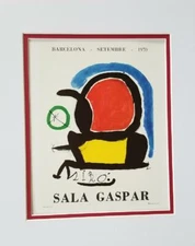 Joan Miro Sala Gaspar-Barcelona Poster Print Matted Offset Lithograph 1980
